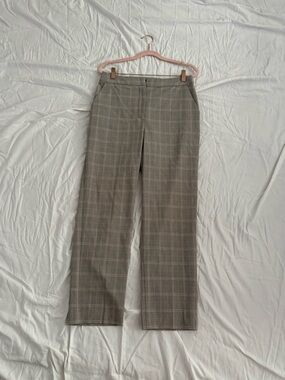 Express Editor Straight Ankle Super High Rise Gray Plaid Pants Size 8R NWT